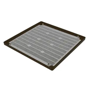 Brown Louvre Air Vent 6" x 6" Plastic Grille with Removable Flyscreen Cover