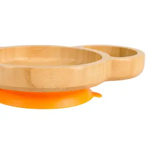 Tiny Dining - Children's Bamboo Suction Koala Plate - Orange