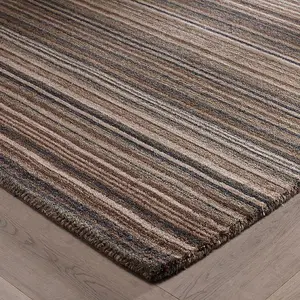 Handmade Modern Easy to Clean Striped Natural Wool Rug for Living Room & Bedroom-160cm X 230cm