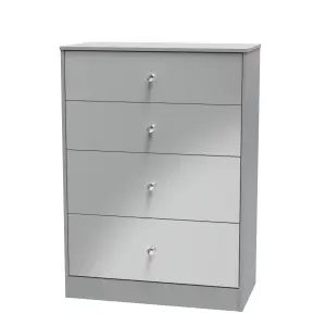 Taunton 4 Drawer Deep Chest in Uniform Grey Gloss & Dusk Grey (Ready Assembled)