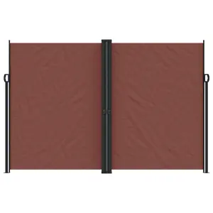 Berkfield Retractable Side Awning Brown 220x600 cm