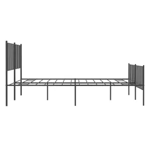 Berkfield Metal Bed Frame with Headboard and Footboard Black 140x190 cm