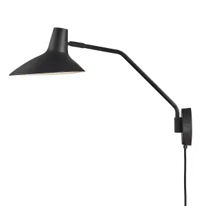 Nordlux DFTP Darci Indoor Bedroom Living Dining Hallway Wall Light In Black (Height) 36.5cm