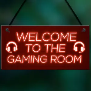 Gaming Room Sign Welcome Sign For Man Cave Boys Bedroom Gamer Christmas Gift