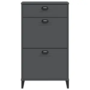 Berkfield Shoe Cabinet VIKEN Anthracite Grey Engineered Wood