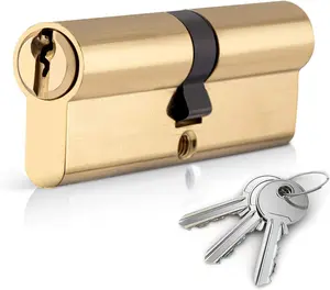 3535 Euro Cylinder Lock 70mm Euro Door Barrel Lock with 3 Keys, Anti-Bump, Anti-Drill and Anti-Pick Door Lock with Key Brass