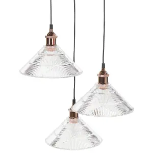 3 Lights Glass Pendant Lamp Transparent CURONE