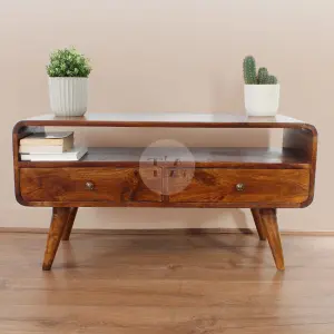 TaPromis Mid Century Solid Wood Tv Stand with Drawers