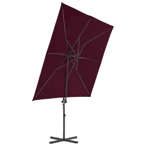 Berkfield Cantilever Umbrella with Steel Pole Bordeaux Red 250x250 cm