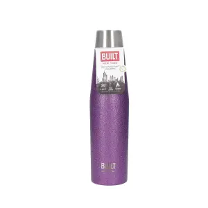 BUILT Stainless Steel Water Bottle Insulated  Sports Purple Travel Flask 540ml