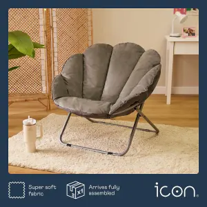 icon Toro Velvet Accent Chair Grey Folding Chair