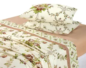 Olivia Brushed Cotton Flannelette Floral Sheet Set