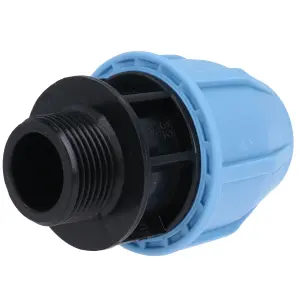 32mm x 3/4" MDPE Male Adapter Compression Coupling Fitting Water Pipe 2PK