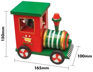 Home Festive Wooden Musical Christmas Train Music Box