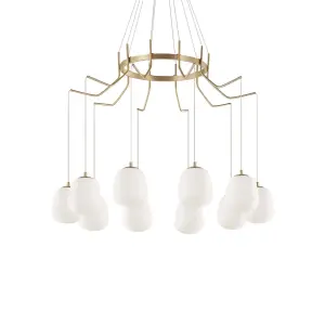 Luminosa Karousel Light Cluster Ceiling Pendant Brass Sat