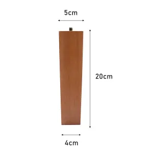 Solid Wooden Furniture Legs Sandy Oak Sqaure Table Legs,4 Pcs,H200mm