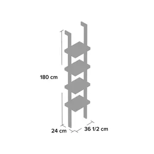 180cm H x 36.5cm W Ladder Bookcase