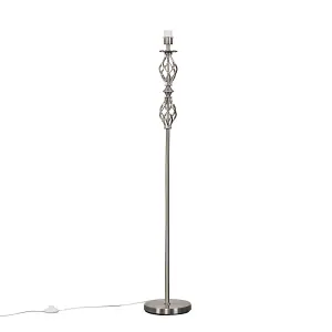 ValueLights Pembroke Traditional Style Brushed Chrome Double Twist Floor Lamp Base