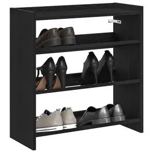 Berkfield Shoe Rack Black 60x25x62 cm Engineered Wood