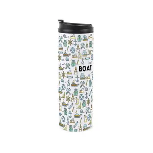 Boat Builder Travel Mug - Novelty Trades Gift Stainless Steel Vacuum-Sealed Double-Walled Hot/Cold Drinks Travel Flask