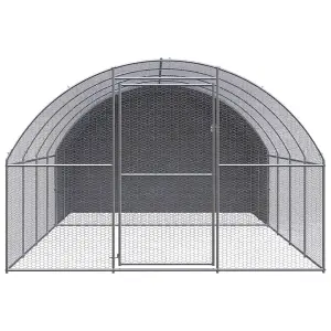 Outdoor Chicken Coop 3x4x2 m Galvanised Steel