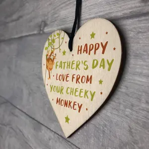 Funny Cheeky Fathers Day Gift Wooden Heart Dad Gift From Daughter Son Keepsake