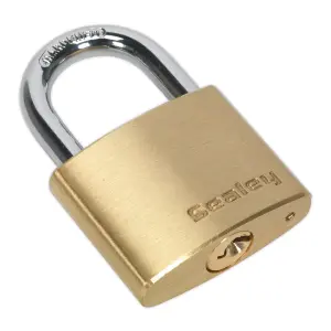 Sealey 40mm Brass Body Padlock With Corrosion Resistant Brass Body PL101