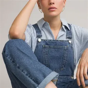 Women's Denim Dungarees In Blue - Size: 6 By La Redoute