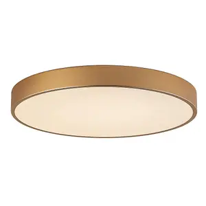 Luminosa Modern LED Flush Ceiling Light Golden, Warm White 3000K 3600lm