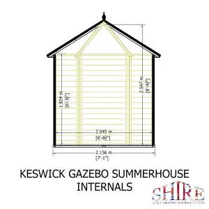 Keswick Hexagon Summerhouse 7x6 with 2 opening windows