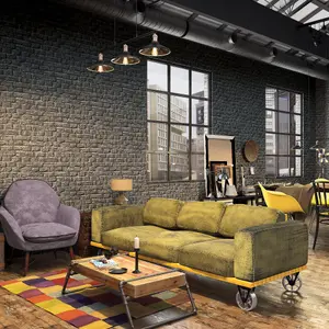 Galerie Loft 2 Dark Grey Exposed Brick Design  Wallpaper Roll