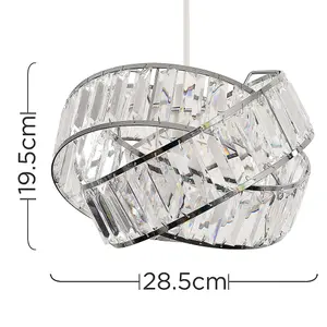 ValueLights Hudson Polished Chrome and Clear Acrylic Jewel Intertwined Rings Design Ceiling Pendant Light Shade