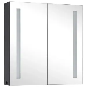 Berkfield LED Bathroom Mirror Cabinet 62x14x60 cm