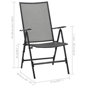 Berkfield Folding Mesh Chairs 4 pcs Steel Anthracite