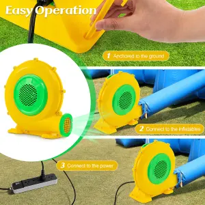 Costway Inflatable Blower 680W 0.9 HP Electric Bounce House Blower 2340 PA Air