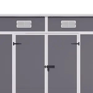 Waterproof Outdoor Storage Shed Garden Storage Tool Shed Lockable Door,Light Grey