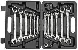 Combination Ratchet Spanner Set Reversible. 8-19mm 16pcs