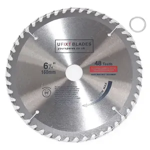 Circular Saw Blades 160mm x 20mm TCT 48 Tungsten Carbide Teeth by Ufixt