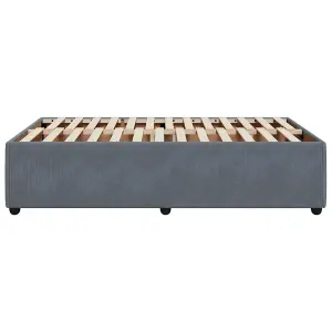 Berkfield Bed Frame without Mattress Dark Grey Double Velvet