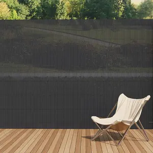 Dark Grey PVC Privacy Fence Sun Blocked Garden Screen Panel Blindfold for Balcony L 3m x H 1.8m