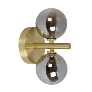 Lucide Tycho Retro Wall Light - 2xG9 - Matt Gold, Brass