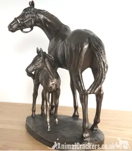 Horse and Foal figurine in solid cold cast bronze designed by David Geenty