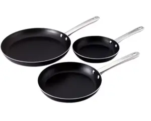 Farberware Black Round Aluminium Easy Clean Durable Frying Pan Set 20, 24 & 28cm Pack of 3