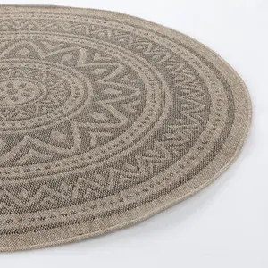 NOVA Round In- /Outdoor Jute-Look Rug 160 x 160 cm