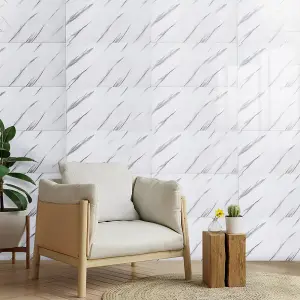 Wall Panel Set of 10 PVC Decorative Wall Panel Kitchen Waterproof Marble Effect Wall Panels