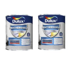 Dulux Weathershield Exterior Gloss Oxford Blue 750Ml Pack of  2