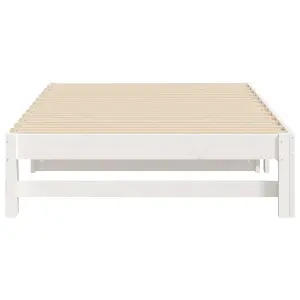 Berkfield Pull-out Day Bed White 2x(100x200) cm Solid Wood Pine