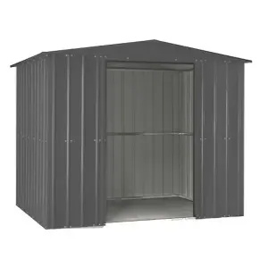 8 x 6 Premier Apex Metal Garden Shed - Anthracite Grey (8ft x 6ft / 8' x 6' / 2.5m x 1.9m)