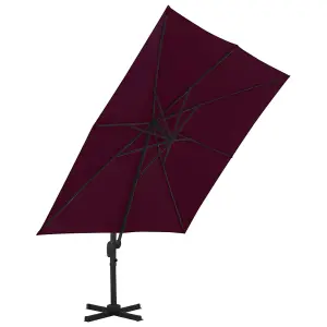 Berkfield Cantilever Umbrella with Aluminium Pole Bordeaux Red 300x300 cm