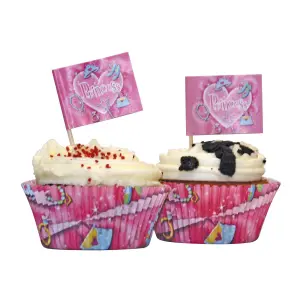 Amscan Princess Muffin Cases With Picks Pink (One Size)